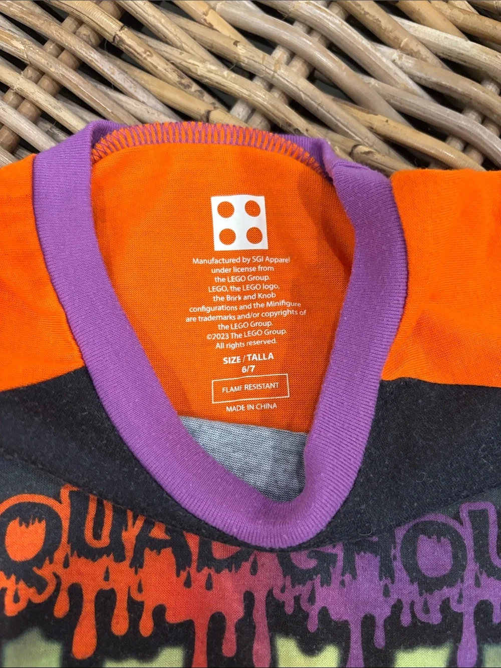 Lego Orange Black & Purple Squad Ghouls Halloween Pajama Set